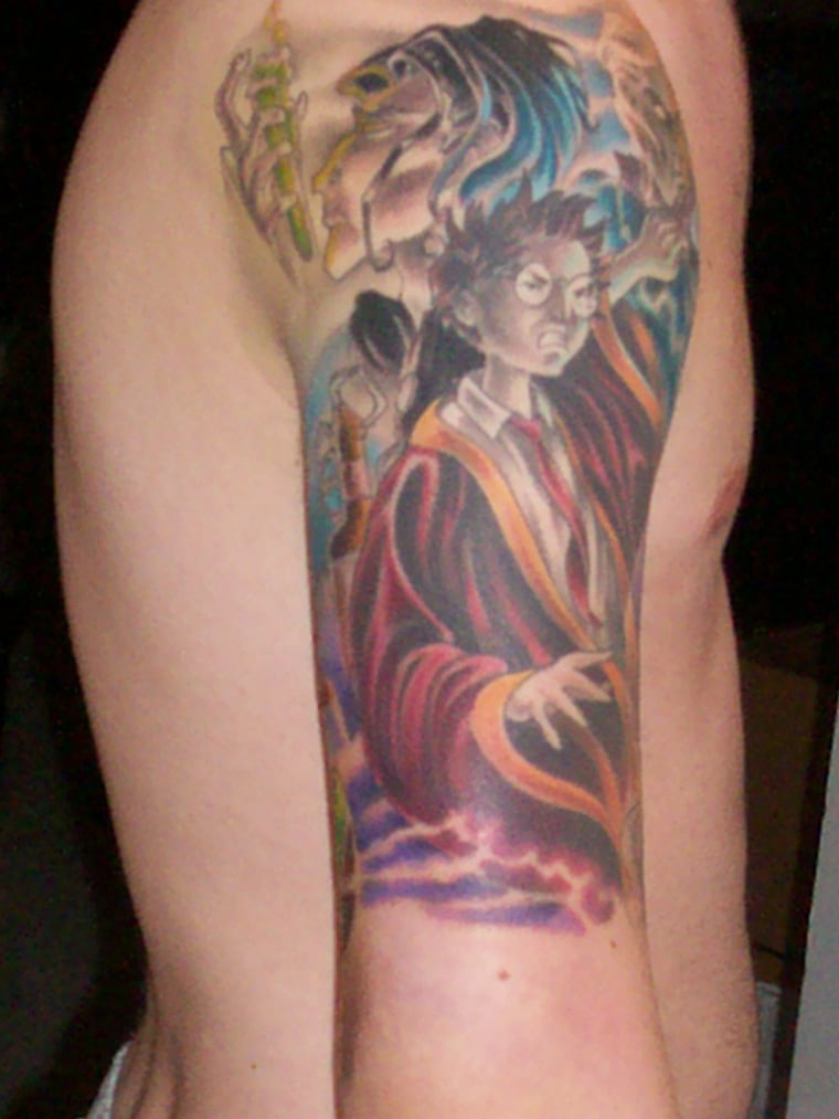 Picture of the best Harry Potter tattoo that will ever exist.